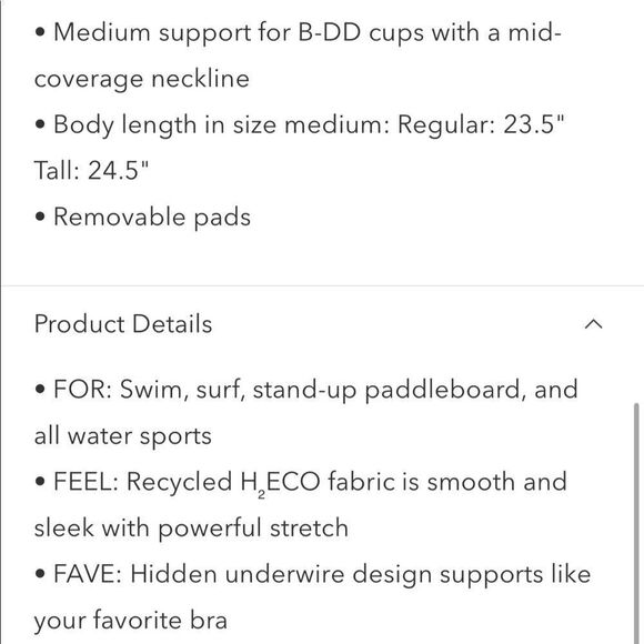 NWT Athleta Square Neck Bra Cup Tankini. 38 D/DD. Black - Picture 4 of 6